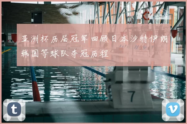 亚洲杯历届冠军回顾日本沙特伊朗韩国等球队夺冠历程
